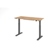 Sitz-Steh-Schreibtisch VXMST, elektrisch h&ouml;henverstellbar, 120cm (H), 140x67,2cm (BxT), asteiche / graphit