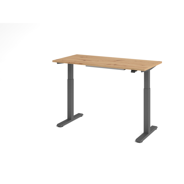 4032062334614 - Sitz-Steh-Schreibtisch VXMST elektrisch höhenverstellbar 120cm (H) 140x672cm (BxT) Asteiche   graphit 4032062334614 Hammerb