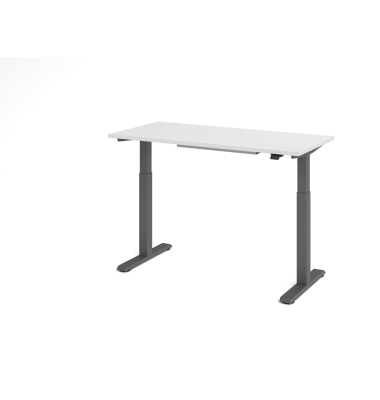 Sitz-Steh-Schreibtisch VXMST, elektrisch h&ouml;henverstellbar, 120cm (H), 140x67,2cm (BxT), wei&szlig; / graphit