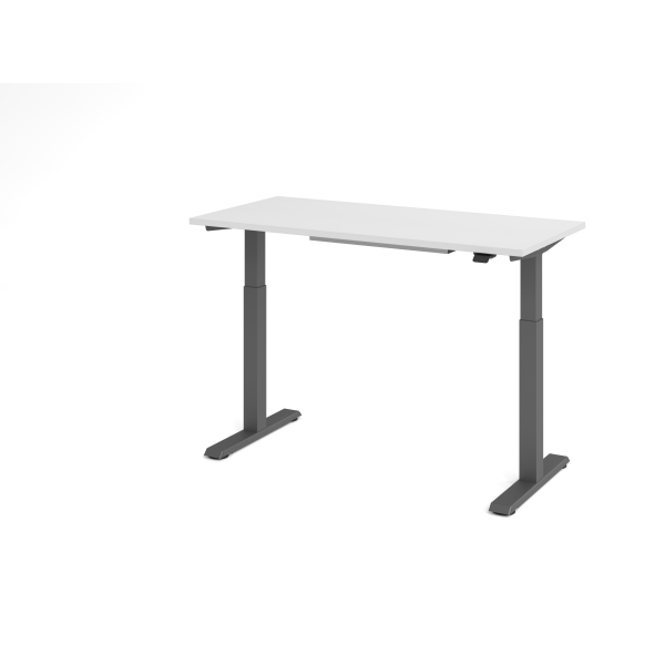 4032062334621 - Sitz-Steh-Schreibtisch VXMST elektrisch höhenverstellbar 120cm (H) 140x672cm (BxT) Weiß   graphit 4032062334621 Hammerbache