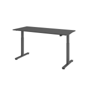 Sitz-Steh-Schreibtisch VXMST, elektrisch h&ouml;henverstellbar, 120cm (H), 180x80cm (BxT), graphit / graphit