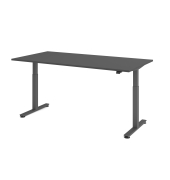 Sitz-Steh-Schreibtisch VXMST, elektrisch h&ouml;henverstellbar, 120cm (H), 200x100cm (BxT), graphit / graphit