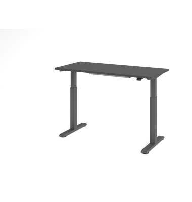 Sitz-Steh-Schreibtisch VXMST, elektrisch h&ouml;henverstellbar, 120cm (H), 140x67,2cm (BxT), graphit / graphit