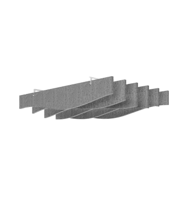 Akustik Baffeln, Sinus, 150x100cm, Grau-mel.