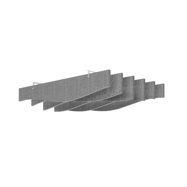 4032062335000 - Akustik Baffeln Sinus 150x100cm Grau-mel 4032062335000 Hammerbacher