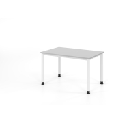 Schreibtisch VHS, manuell h&ouml;henverstellbar, 81cm (H), 120x80cm (BxT), grau / wei&szlig;