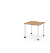 Schreibtisch VHS, manuell h&ouml;henverstellbar, 81cm (H), 80x80cm (BxT), asteiche / wei&szlig;