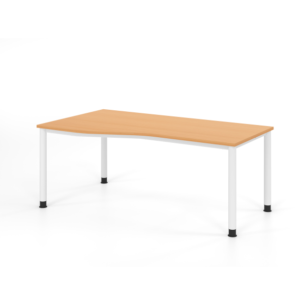 4032062335208 - Schreibtisch VHS manuell höhenverstellbar 81cm (H) buche   weiß 4032062335208 Hammerbacher