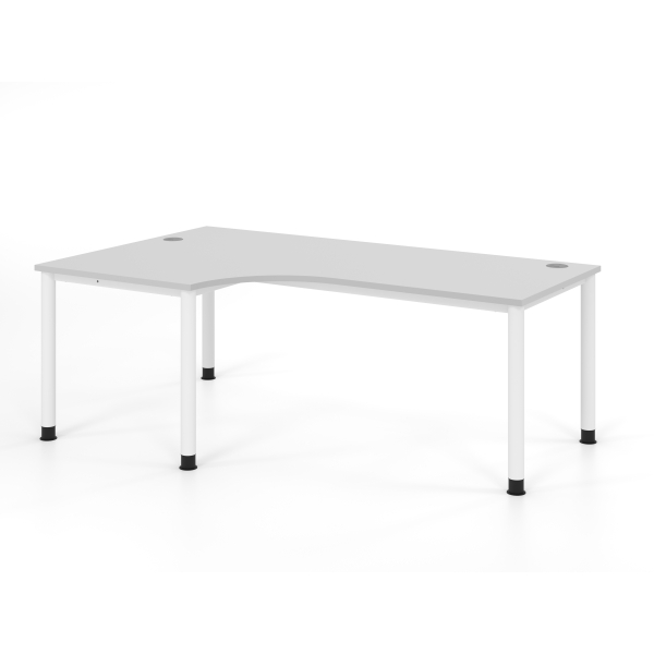 4032062335215 - Schreibtisch VHS manuell höhenverstellbar 81cm (H) 200x120cm (BxT) Grau   weiß 4032062335215 Hammerbacher