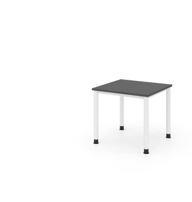 Schreibtisch VHS, manuell h&ouml;henverstellbar, 81cm (H), 80x80cm (BxT), graphit / wei&szlig;