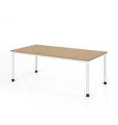 Schreibtisch VHS, manuell h&ouml;henverstellbar, 81cm (H), 200x100cm (BxT), eiche / wei&szlig;