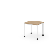 Schreibtisch VHS, manuell h&ouml;henverstellbar, 81cm (H), 80x80cm (BxT), eiche / wei&szlig;