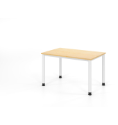 Schreibtisch VHS, manuell h&ouml;henverstellbar, 81cm (H), 120x80cm (BxT), ahorn / wei&szlig;