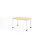 Schreibtisch VHS, manuell h&ouml;henverstellbar, 81cm (H), 120x80cm (BxT), ahorn / wei&szlig;