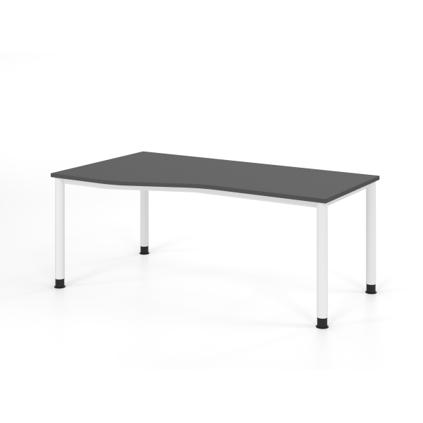 4032062335284 - Schreibtisch VHS manuell höhenverstellbar 81cm (H) 180x100cm (BxT) Graphit   weiß 4032062335284 Hammerbacher