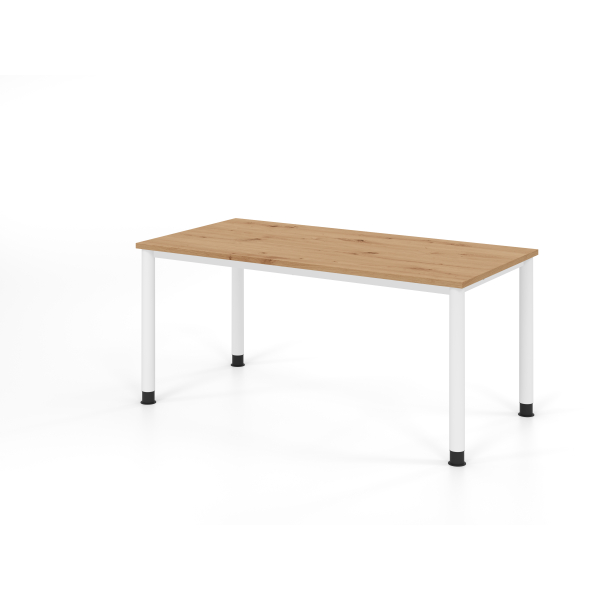 4032062335291 - Schreibtisch VHS manuell höhenverstellbar 81cm (H) 160x80cm (BxT) Asteiche   weiß 4032062335291 Hammerbacher