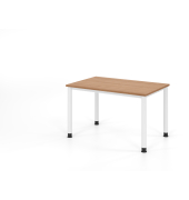 Schreibtisch VHS, manuell h&ouml;henverstellbar, 81cm (H), 120x80cm (BxT), nussbaum / wei&szlig;