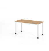 Schreibtisch VHS, manuell h&ouml;henverstellbar, 81cm (H), 140x67,2cm (BxT), asteiche / wei&szlig;