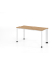 Schreibtisch VHS, manuell h&ouml;henverstellbar, 81cm (H), 140x67,2cm (BxT), asteiche / wei&szlig;