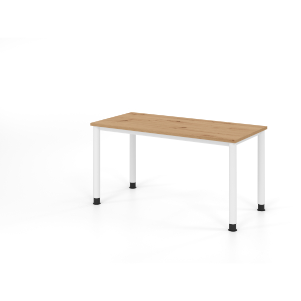 4032062335321 - Schreibtisch VHS manuell höhenverstellbar 81cm (H) 140x672cm (BxT) Asteiche   weiß 4032062335321 Hammerbacher