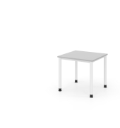 Schreibtisch VHS, manuell h&ouml;henverstellbar, 81cm (H), 80x80cm (BxT), grau / wei&szlig;