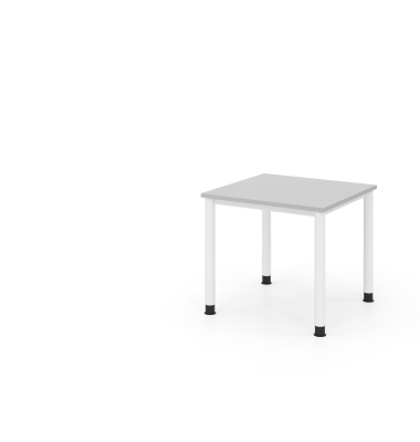 Schreibtisch VHS, manuell h&ouml;henverstellbar, 81cm (H), 80x80cm (BxT), grau / wei&szlig;