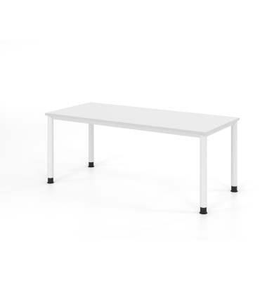 Schreibtisch VHS, manuell h&ouml;henverstellbar, 81cm (H), 180x80cm (BxT), wei&szlig; / wei&szlig;