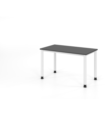 Schreibtisch VHS, manuell h&ouml;henverstellbar, 81cm (H), 120x67,2cm (BxT), graphit / wei&szlig;