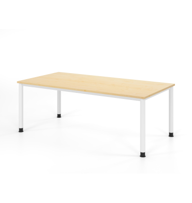 Schreibtisch VHS, manuell h&ouml;henverstellbar, 81cm (H), 200x100cm (BxT), ahorn / wei&szlig;