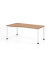Schreibtisch VHS, manuell h&ouml;henverstellbar, 81cm (H), 180x100cm (BxT), nussbaum / wei&szlig;