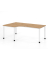 Schreibtisch VHS, manuell h&ouml;henverstellbar, 81cm (H), 200x120cm (BxT), asteiche / wei&szlig;