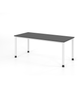Schreibtisch VHS, manuell h&ouml;henverstellbar, 81cm (H), 180x80cm (BxT), graphit / wei&szlig;