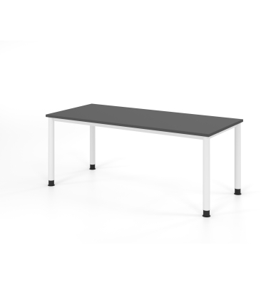 Schreibtisch VHS, manuell h&ouml;henverstellbar, 81cm (H), 180x80cm (BxT), graphit / wei&szlig;