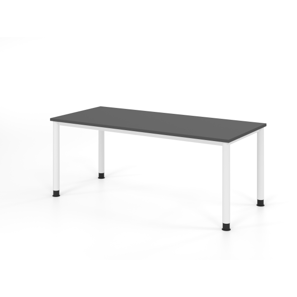 4032062335406 - Schreibtisch VHS manuell höhenverstellbar 81cm (H) 180x80cm (BxT) Graphit   weiß 4032062335406 Hammerbacher