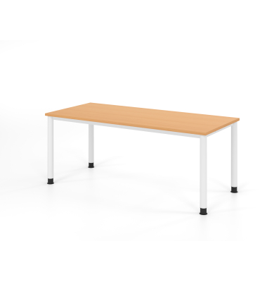 Schreibtisch VHS, manuell h&ouml;henverstellbar, 81cm (H), 180x80cm (BxT), buche / wei&szlig;