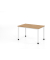 Schreibtisch VHS, manuell h&ouml;henverstellbar, 81cm (H), 120x80cm (BxT), asteiche / wei&szlig;