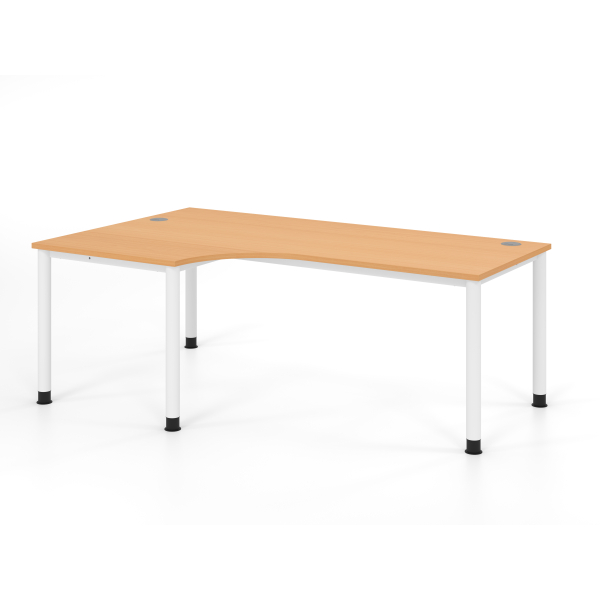 4032062335437 - Schreibtisch VHS manuell höhenverstellbar 81cm (H) buche   weiß 4032062335437 Hammerbacher