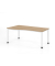 Schreibtisch VHS, manuell h&ouml;henverstellbar, 81cm (H), 180x100cm (BxT), eiche / wei&szlig;