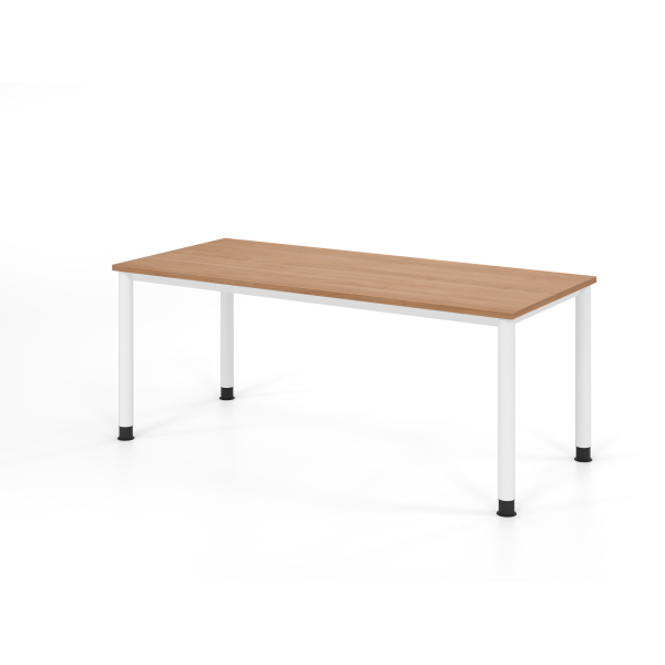 4032062335451 - Schreibtisch VHS manuell höhenverstellbar 81cm (H) 180x80cm (BxT) Nussbaum   weiß 4032062335451 Hammerbacher