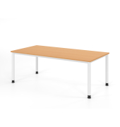 Schreibtisch VHS, manuell h&ouml;henverstellbar, 81cm (H), 200x100cm (BxT), buche / wei&szlig;