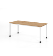 Schreibtisch VHS, manuell h&ouml;henverstellbar, 81cm (H), 180x80cm (BxT), asteiche / wei&szlig;