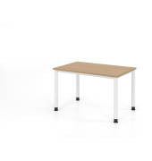 Schreibtisch VHS, manuell h&ouml;henverstellbar, 81cm (H), 120x80cm (BxT), eiche / wei&szlig;