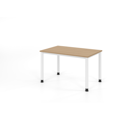 Schreibtisch VHS, manuell h&ouml;henverstellbar, 81cm (H), 120x80cm (BxT), eiche / wei&szlig;