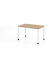 Schreibtisch VHS, manuell h&ouml;henverstellbar, 81cm (H), 120x80cm (BxT), eiche / wei&szlig;