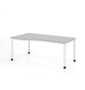 Schreibtisch VHS, manuell h&ouml;henverstellbar, 81cm (H), 180x100cm (BxT), grau / wei&szlig;