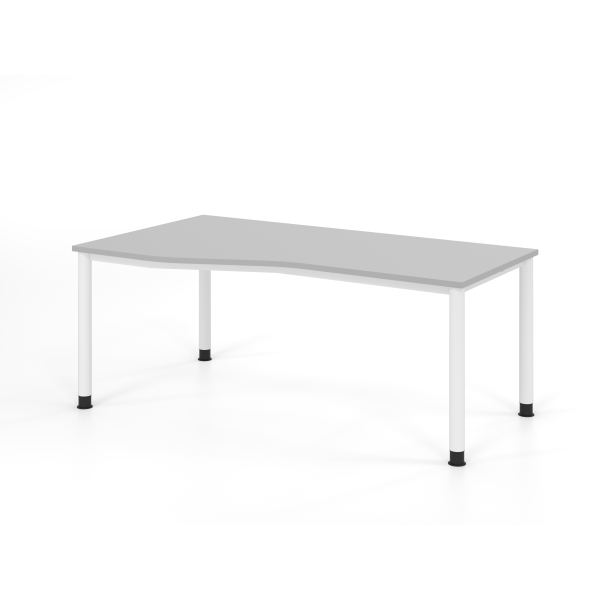 4032062335499 - Schreibtisch VHS manuell höhenverstellbar 81cm (H) 180x100cm (BxT) Grau   weiß 4032062335499 Hammerbacher
