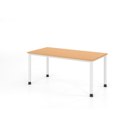 Schreibtisch VHS, manuell h&ouml;henverstellbar, 81cm (H), 160x80cm (BxT), buche / wei&szlig;