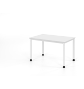 Schreibtisch VHS, manuell h&ouml;henverstellbar, 81cm (H), 120x80cm (BxT), wei&szlig; / wei&szlig;