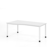 Schreibtisch VHS, manuell h&ouml;henverstellbar, 81cm (H), 180x100cm (BxT), wei&szlig; / wei&szlig;