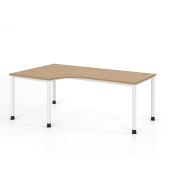 Schreibtisch VHS, manuell h&ouml;henverstellbar, 81cm (H), 200x120cm (BxT), eiche / wei&szlig;